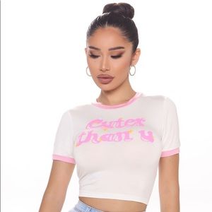 Fashion Nova Cuter Than U Crop Top (pink)